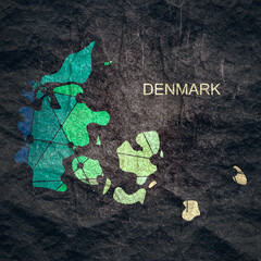 Map of Denmark. Concept of travel and geography.