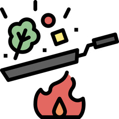 frying color outline icon