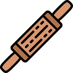 rolling pin color outline icon