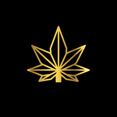 Cannabis flat minimalist logo design .Abstract emblems, design concepts, logos, logotype, elements.