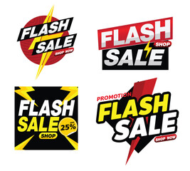 flash sale banner promotion tag design for marketing