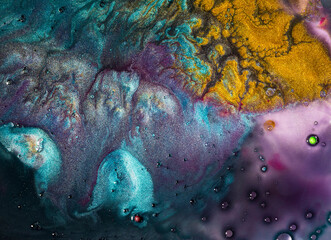 Beautiful acrylic color abstract background. Colored marble mixed ink abstraction