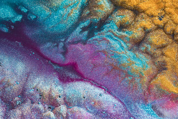 Beautiful acrylic color abstract background. Colored marble mixed ink abstraction