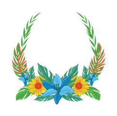 Beautiful Vector Floral Foliage Arrangements Set Graphics with elegant floral and leaves in colourful illustration. Can be used for your wedding or any invitation template