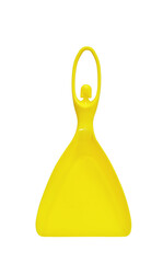 Yellow plastic scoop for cleaning