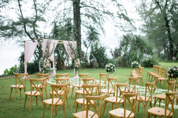 Wedding setup in the garden