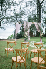 Fototapeta na wymiar Wedding setup in the garden