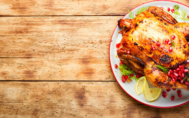 Chicken roasted with pomegranate