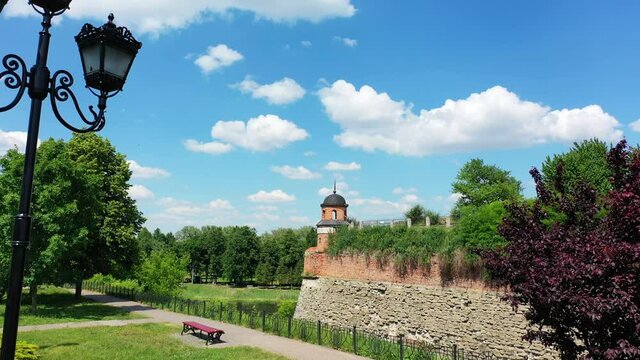 Drone video of Castle in Dubno, Ukraine