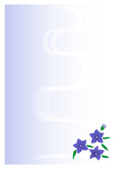 喪中はがき　桔梗の花