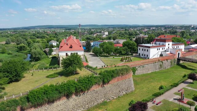 Drone video of Castle in Dubno, Ukraine