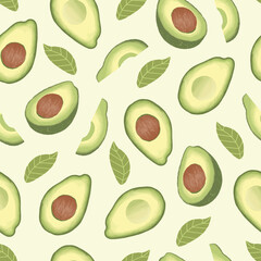 Avocado Illustration seamless pattern design