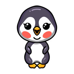 Cute little baby penguin cartoon standing