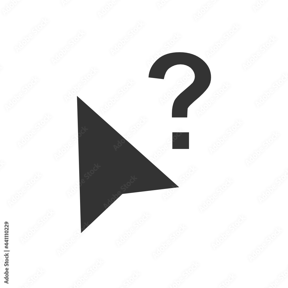 Poster arrow help cursor solid icon