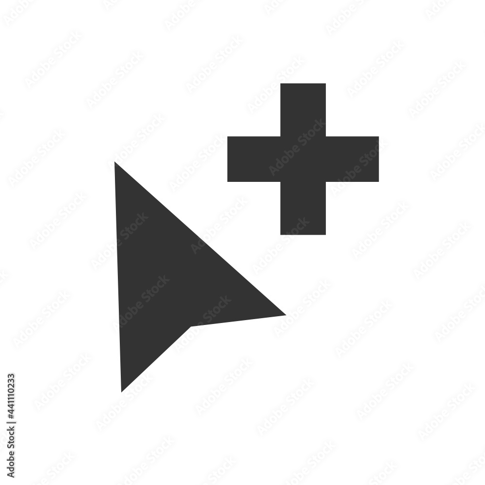 Poster arrow add cursor solid icon