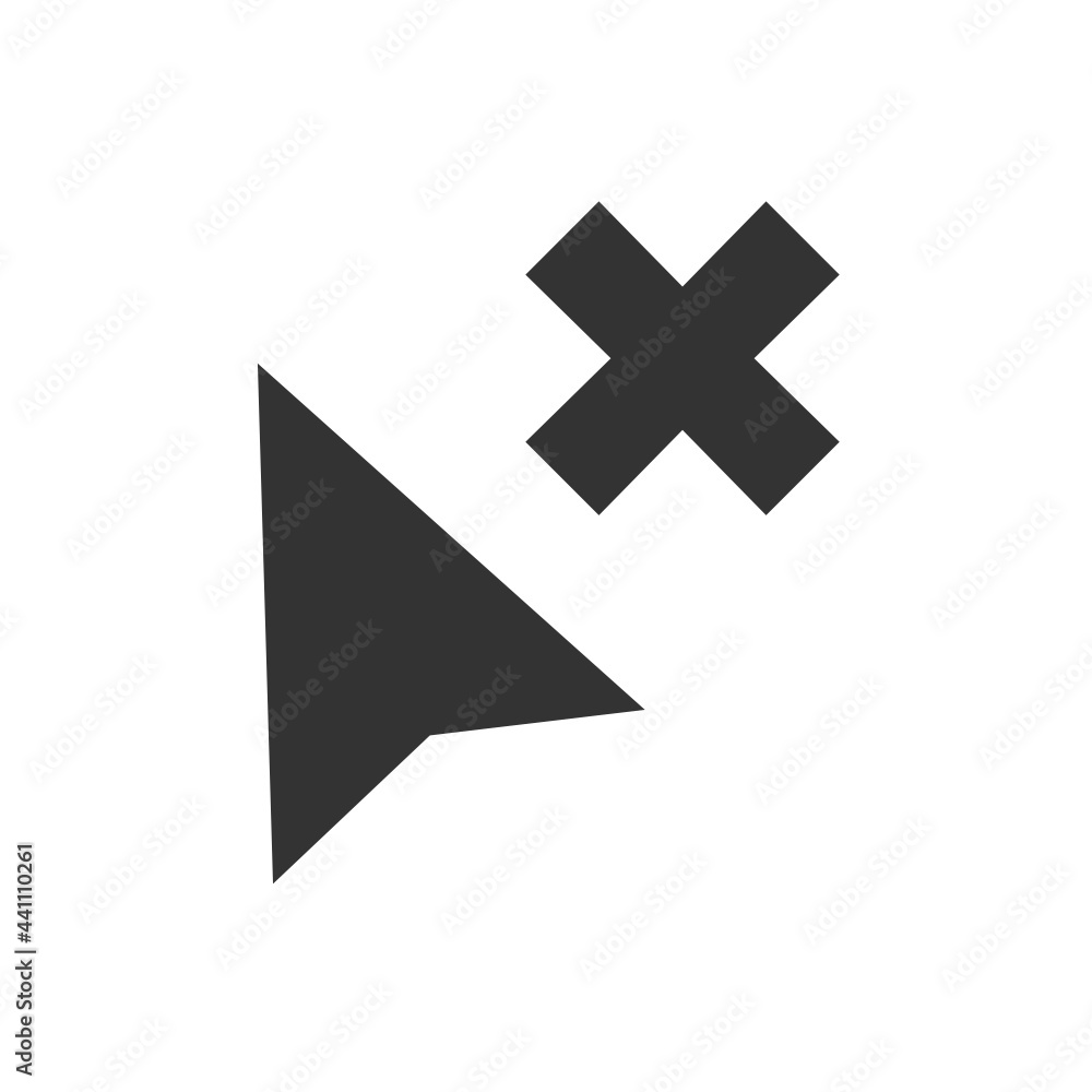 Poster arrow delete cursor solid icon