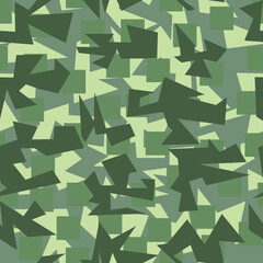 Geometric shapes on a light background, seamless texture. Camouflage pattern. Vector.