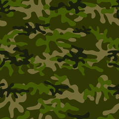 Fototapeta premium Abstract military pattern. Camouflage print for clothing on a dark background. Seamless vector.