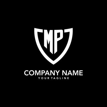 MP monogram initial logo with clean modern shield icon design
