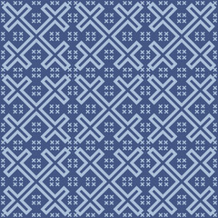 Japanese Cross Shape Tile Vector Seamless Pattern