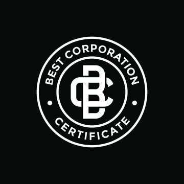 initials BC CB vintage stamp design inspiration