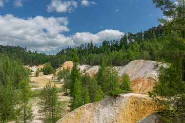 Abandoned kaolin quarry from Rudice village Czech Republic which is now reconquered by the nature