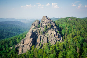 Central pillars in the Krasnoyarsk Pillars nature reserve