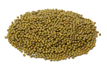 Mung beans on white background