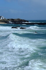 The coastline at Batz-sur-mer. May 2021, Spring, France.