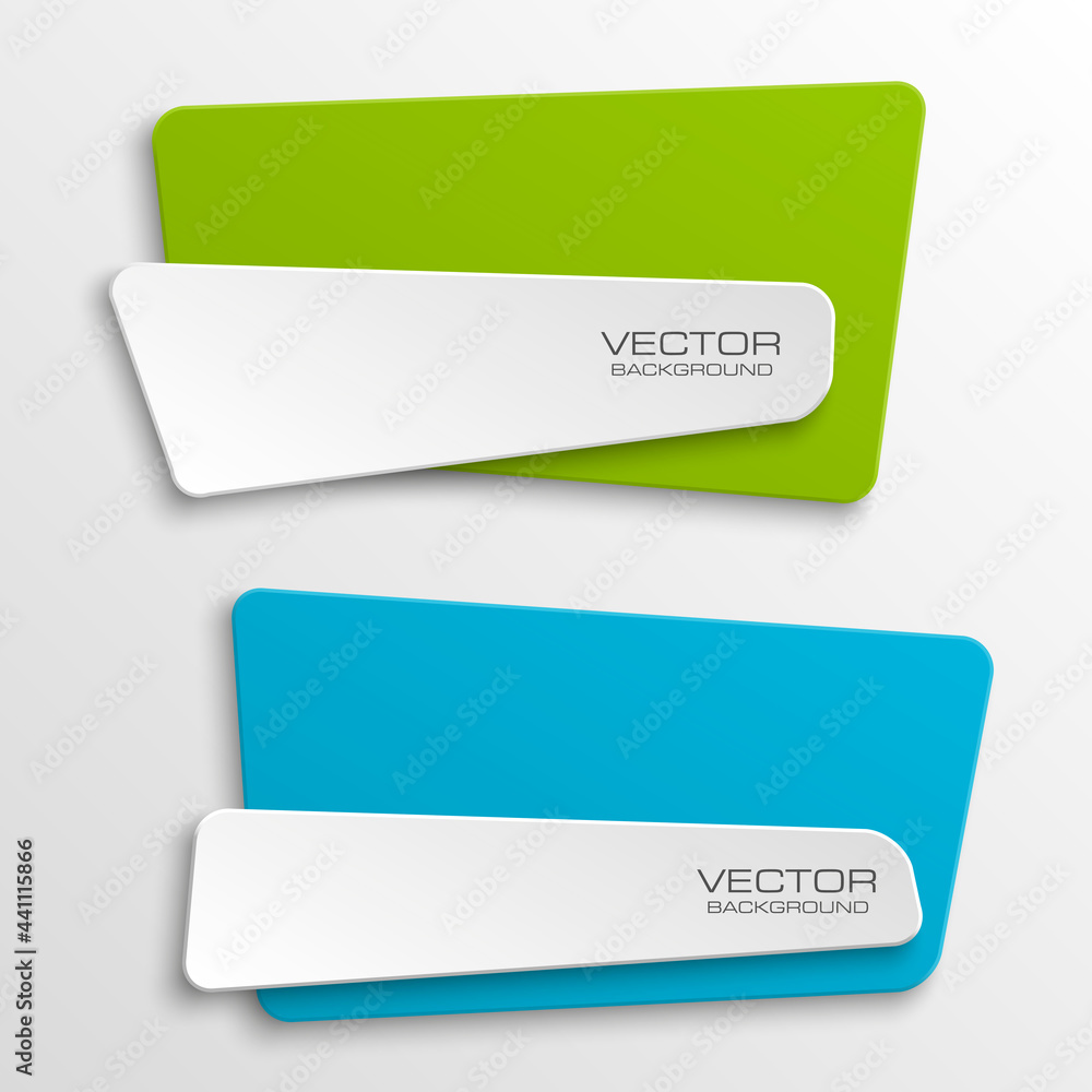 Poster origami vector banner. the original form as two form, overlapping. the flat image. advertising desig