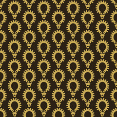 Decorative gold background pattern on a black background, wallpaper. Seamless pattern, texture