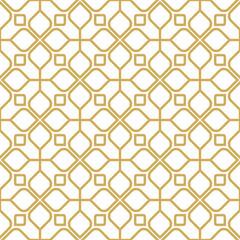 Abstract pattern in Arabian style. Seamless vector background. Gold and white Graphic modern pattern.
