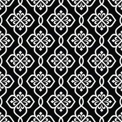 Abstract pattern in Arabian style. Seamless vector background. Black and white texture.