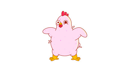 Funny plucked chicken. Isolated vector image in eps format.