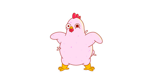 Funny plucked chicken. Isolated vector image in eps format.