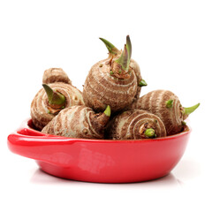 Taro on white background