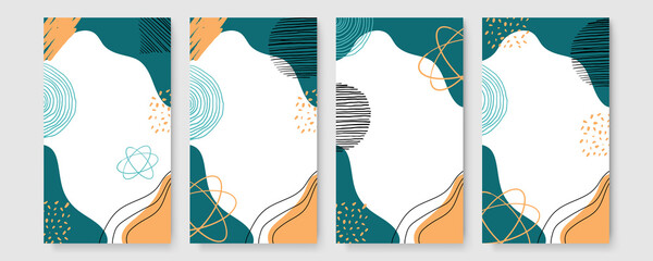 Modern brush stylish template with organic abstract shapes in nude pastel colors. Neutral background for beauty branding design. Contemporary collage for beauty branding design. Vector Illustration
