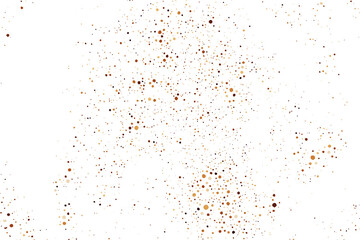 Coffee Color Grain Texture Isolated on White Background. Chocolate Shades Confetti. Brown Particles. Digitally Generated Image. Vector Illustration, EPS 10.