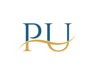 Initial letter PU, PU letter logo design