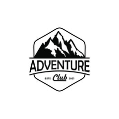 simple  mountain adventure logo design inspiration