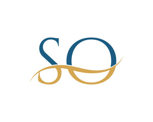 Initial letter SO, SO letter logo design