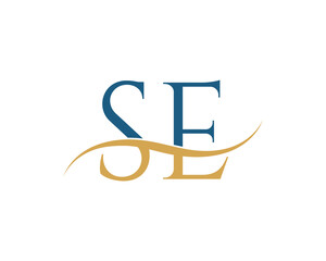 Initial letter SE, SE letter logo design