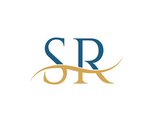 Initial letter SR, SR letter logo design
