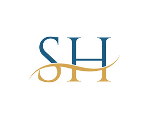 Initial letter SH, SH logo design