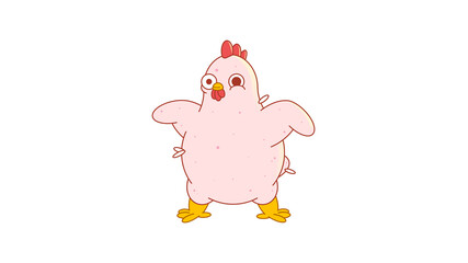 Funny plucked chicken. Isolated image in jpeg format.