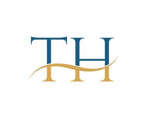 Initial letter TH, TH letter logo design