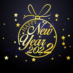 Fototapeta premium Happy New Year 2022 Lettering . Holiday Vector Illustration.