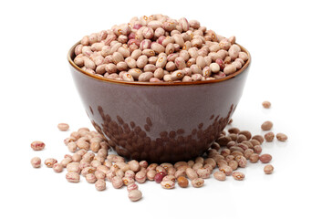 Dry beans on white background