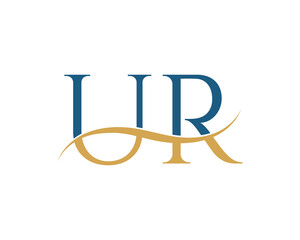 Initial letter UR, UR letter logo design