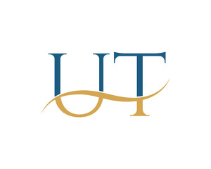 Initial letter UT, UT letter logo design